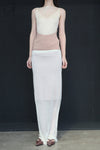 SWAYING/KNIT silk contrast fake two-piece long skirt SW24SS3B16 white PS80